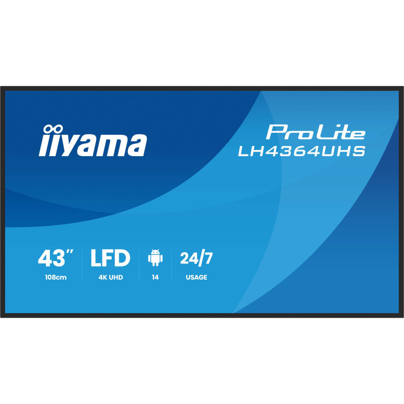 Monitor digital signage lcd 43'' iiyama prolite lh4364uhs-b1ag