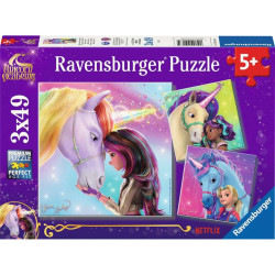 Puzzle ravensburger unicorn academy magia e amicizia multicolore
