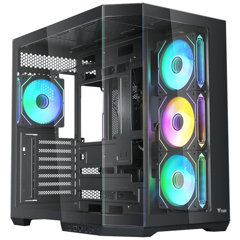 Case itek dark cave aku argb gaming tower atx nero [itgcadcakb]