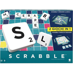 Gioco da tavolo mattel scrabble refresh 2in1 multicolore [hxw03]