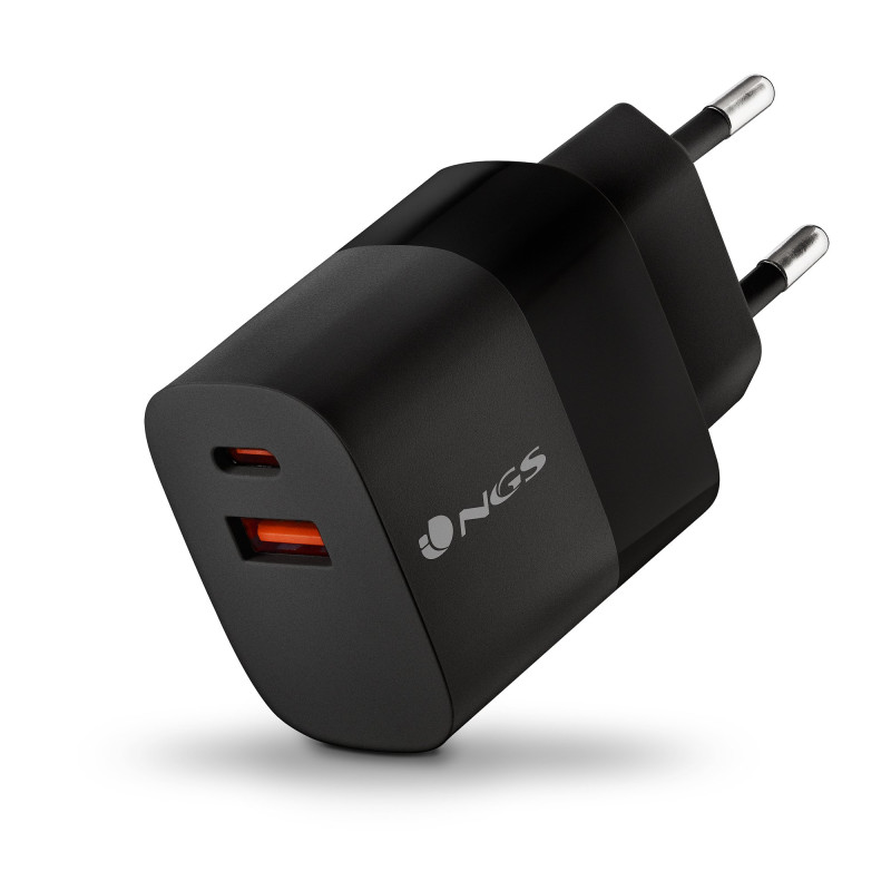 Alimentatore di rete ngs 45w con 2 porte: usb-c + usb-a [bud