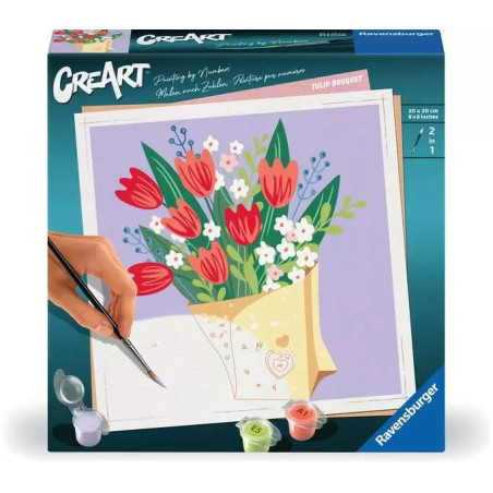 Pittura ravensburger creart dipingere con i numeri bouquet di tulipani