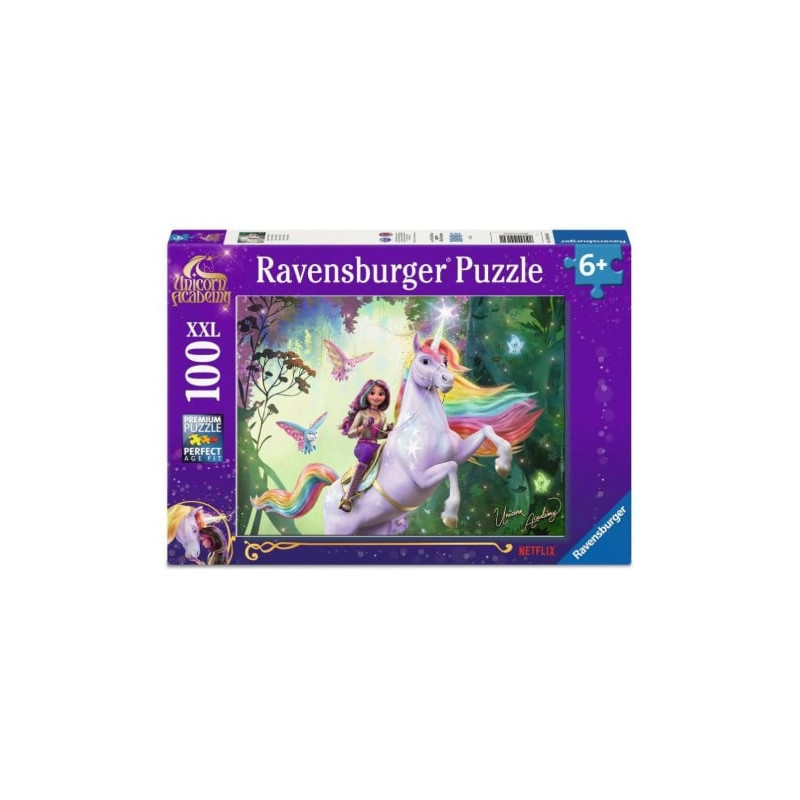 Puzzle ravensburger unicorn academy - sophia e wildstar (100