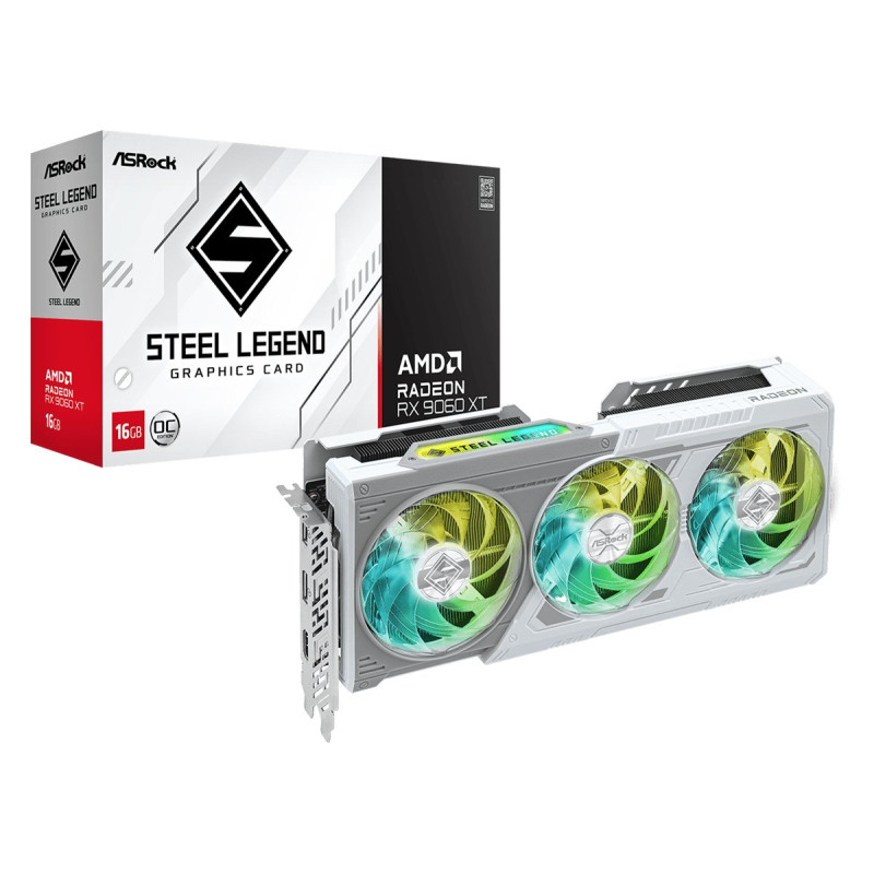 Scheda video amd asrock radeon rx 9060 xt steel legend oc 16gb gddr6
