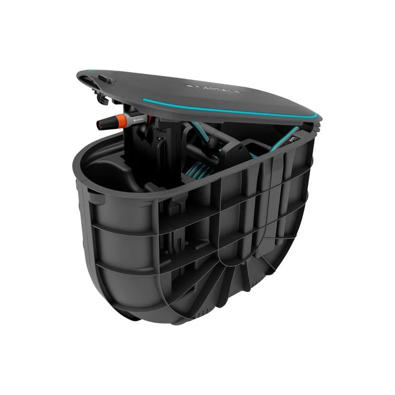 Avvolgitubo gardena rollup m interrato 20m nero/turchese [18650-20]