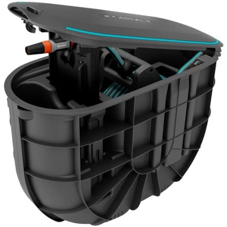 Avvolgitubo gardena rollup m interrato 20m nero/turchese [18650-20]