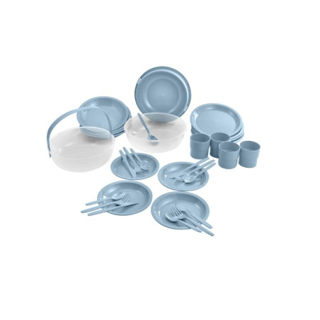 Set da campeggio curver plastica blu/trasparente 33pz [262887]