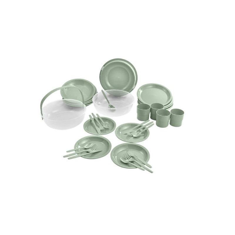 Set da campeggio curver plastica verde/trasparente 33pz [262888]