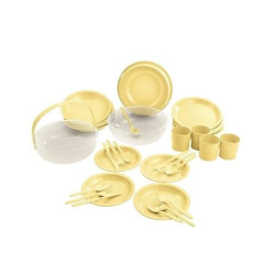 Set da campeggio curver plastica giallo/trasparente 33pz [262889]