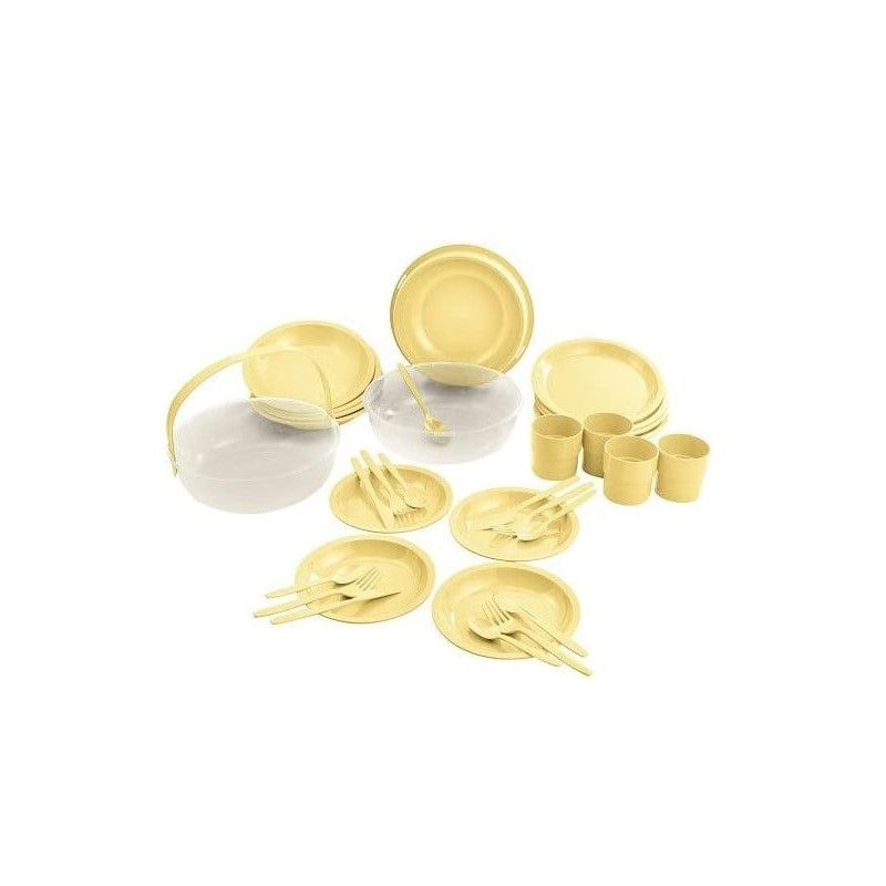 set da campeggio curver plastica giallo/trasparente 33pz [262889]