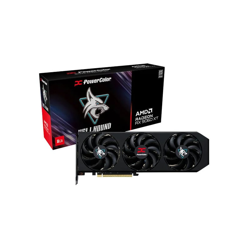 Scheda video amd powercolor radeon rx 9060 xt hellhound oc 8gb gddr6