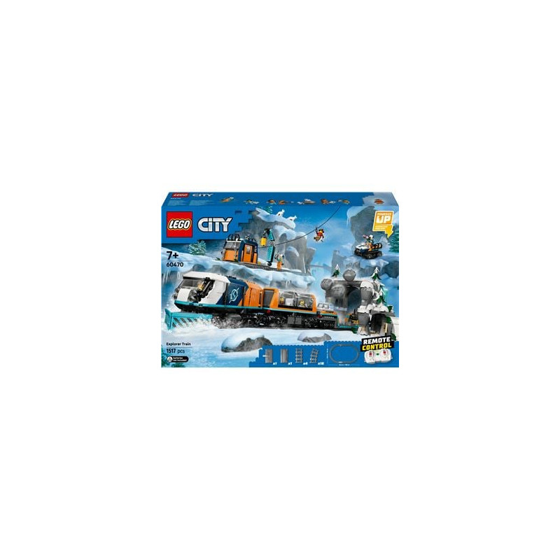 Set di costruzione lego city 60470 explorers treno polare artico