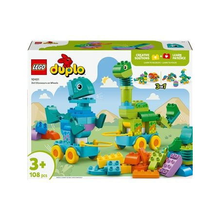 Giocattolo didattico lego duplo 10451 dinosauri su ruote 3in1 multicolore