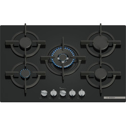 Piano cottura bosch ppq7a6i15 a gas con 5 fuochi nero [ppq7a6i15]