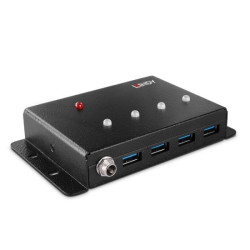 Hub usb lindy 43374 usb 3.0 4 porte 5gbps nero [43374]