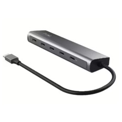 Hub trust halyx 5in1 usb-c 100w 5gbps argento [25136]