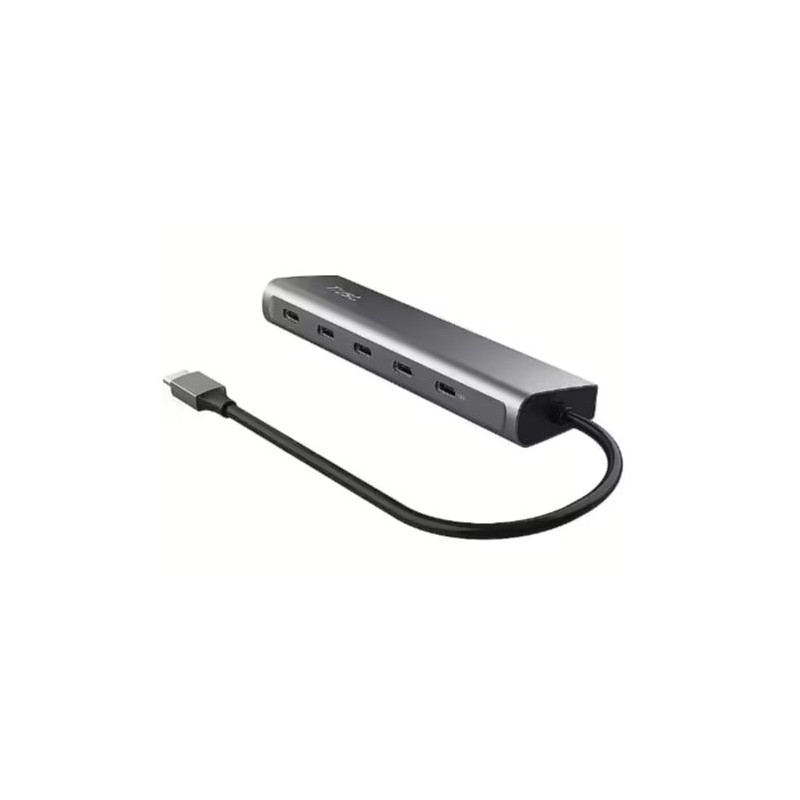 Hub trust halyx 5in1 usb-c 100w 5gbps argento [25136]
