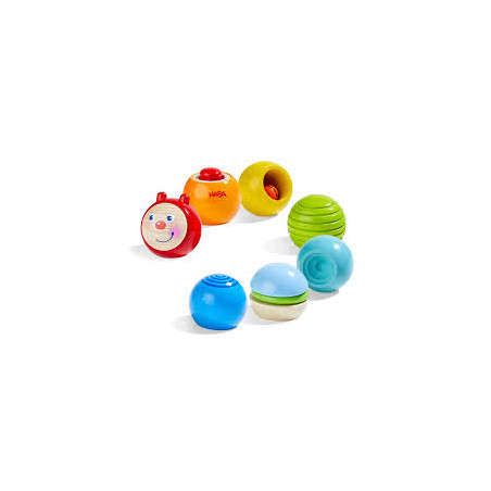 Blocchi da costruzione haba discovery - bruco in legno multicolore