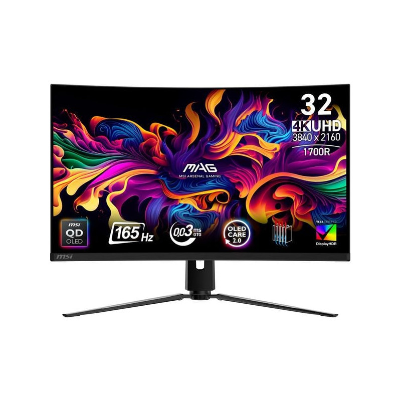 Monitor led 32'' msi mag 321cup da gioco curvo qd-oled