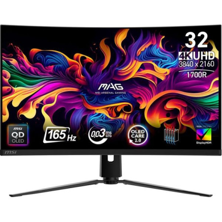 Monitor led 32'' msi mag 321cup da gioco curvo qd-oled
