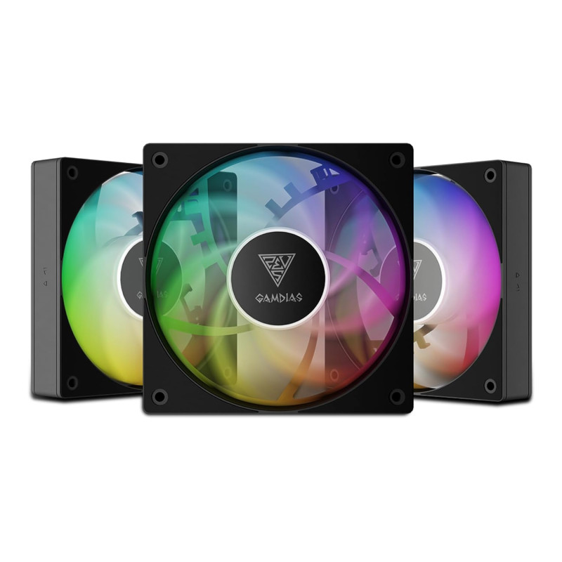 Ventola gamdias notus m1-1203 kit argb 3x120mm nero [notus m1-1203