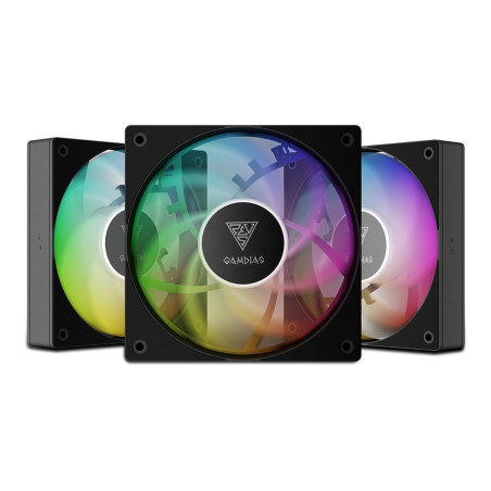 Ventola gamdias notus m1-1203 kit argb 3x120mm nero [notus m1-1203