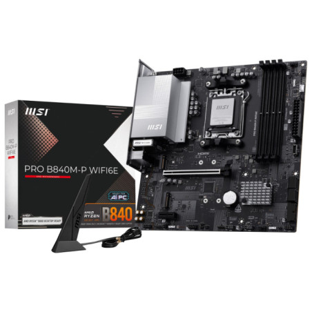 Scheda madre amd msi pro b840m-p wifi6e am5 microatx 4x ddr5