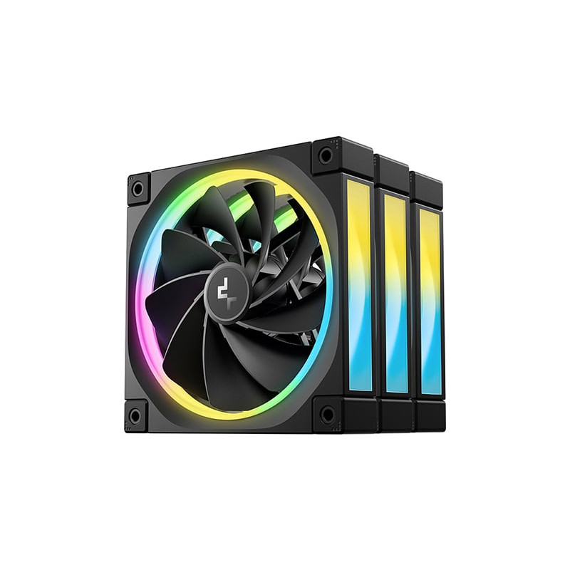 Ventola 120x120 deepcool fl12r 3in1 rgb 120mm nero 3pz [r-fl12r-bkapn3-g]