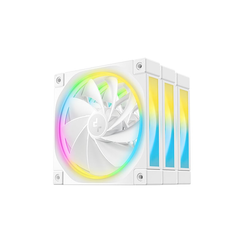Ventola 120x120 deepcool fl12r 3in1 rgb 120mm bianco 3pz [r-fl12r-whapn3-g]