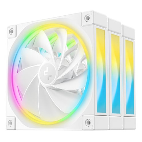 Ventola 120x120 deepcool fl12r 3in1 rgb 120mm bianco 3pz [r-fl12r-whapn3-g]