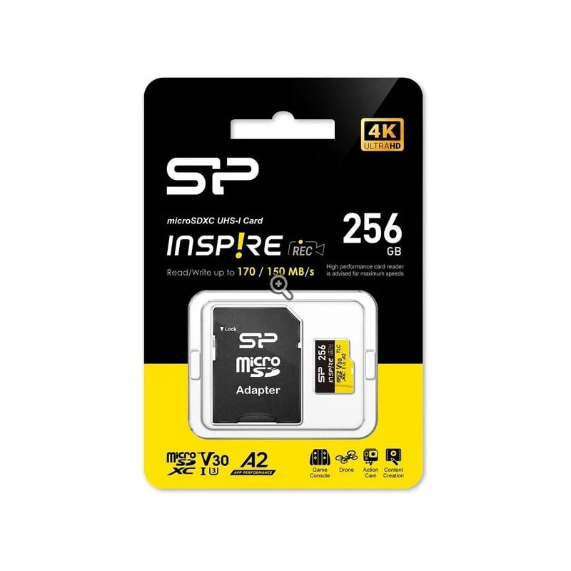 256gb scheda microsd hc uhs-1 u3 a1 v30 + adattatore [sfsipmd25600001]