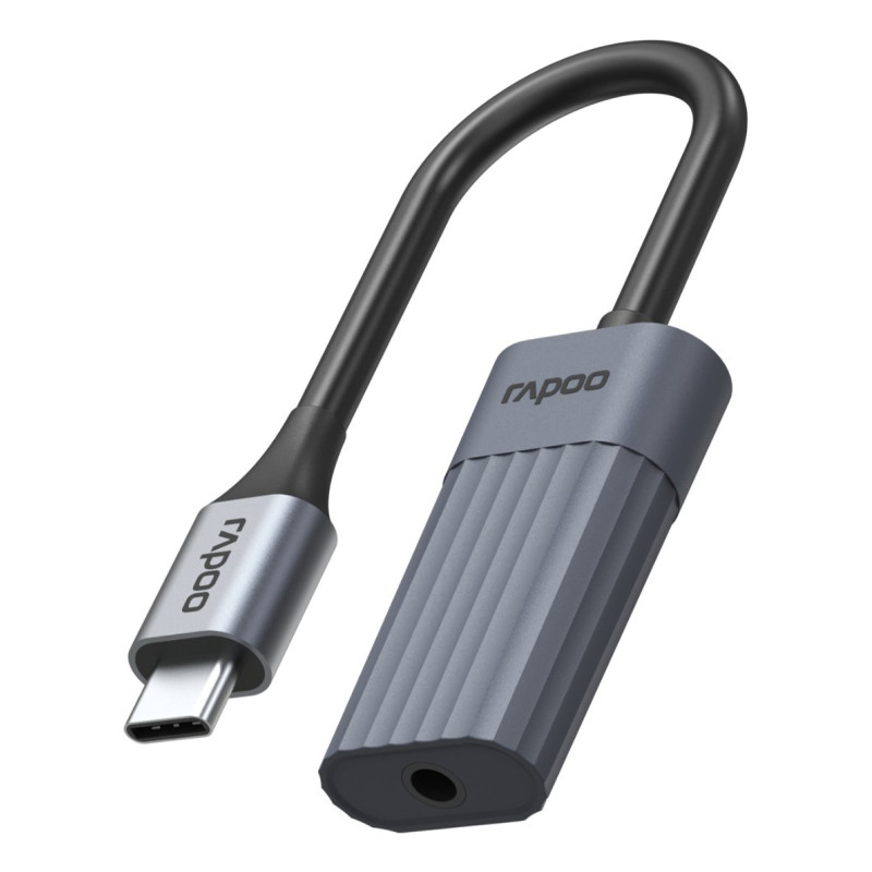Adattatore rapoo uca-1012 usb-c a 3.5mm audio m/f grigio