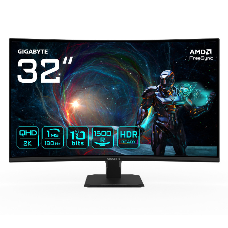 Monitor led 32'' gigabyte gs32qca eu da gioco curco quad