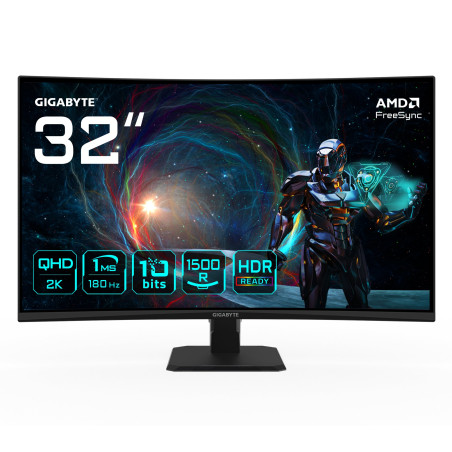 Monitor led 32'' gigabyte gs32qca eu da gioco curco quad