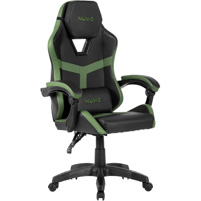 Sedia gaming nuwo odin regolabile/multifunzionale max 120kg nero/verde