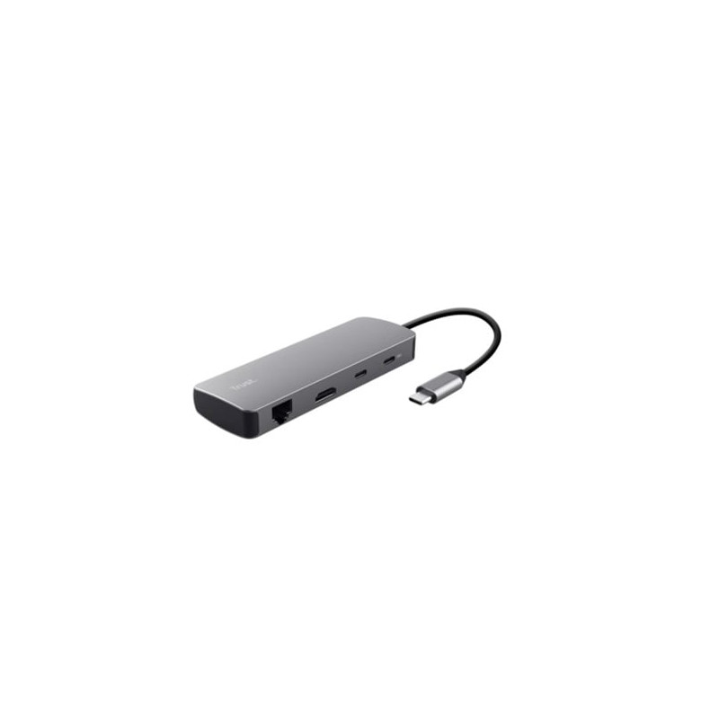Hub trust dalyx 25672 multiporta 8in1 usb-c grigio [25672]