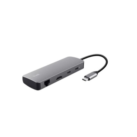 Hub trust dalyx 25672 multiporta 8in1 usb-c grigio [25672]
