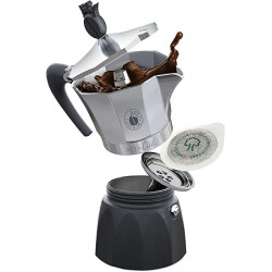 Caffetiera moka a cialde borbone mokaciao con piattino induzionw