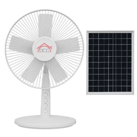 Ventilatore da tavolo dcg ve2220s 30cm 35w con pannello solare argento