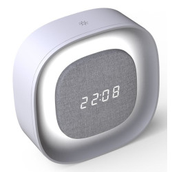 Sveglia digitale techly wireless multifunzione con luce grigio/bianco