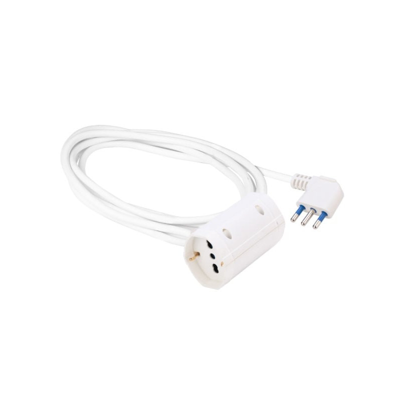 Prolunga polypool 5mt 16a bianca lineare 5m, cavo h05vv-f 3x1mm,