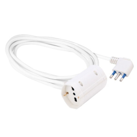 Prolunga polypool 5mt 16a bianca lineare 5m, cavo h05vv-f 3x1mm,