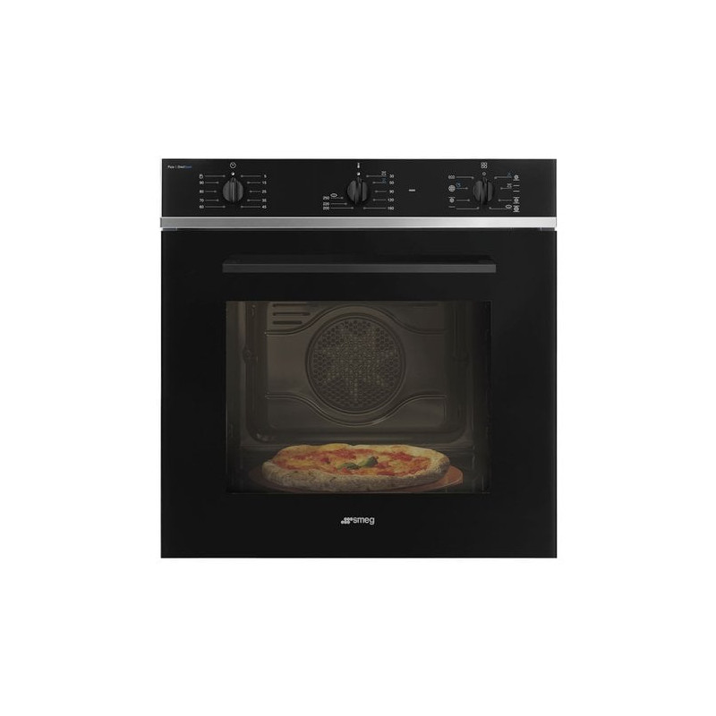 Forno ad incasso smeg sf64m3s1pzb nero 65lt,termoventilato,9 funzioni,vapore,vap.clean,pizza,cl.a