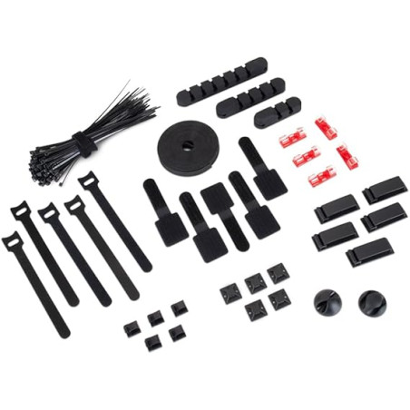 Organizzatore di cavi sharkoon officepal kit nero 136pz [4044951044078]