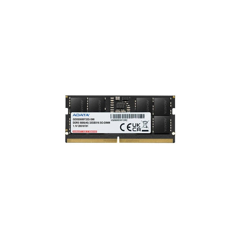 Ram so-dimm ddr5 32gb adata 2800mhz cl42 1.1v nero [gd5s5600732g-smi]