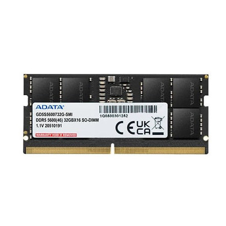 Ram so-dimm ddr5 32gb adata 2800mhz cl42 1.1v nero [gd5s5600732g-smi]