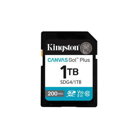 1tb scheda di memoria kingston sdxc canvas go plus gen4 nero [sdg4/1tb]