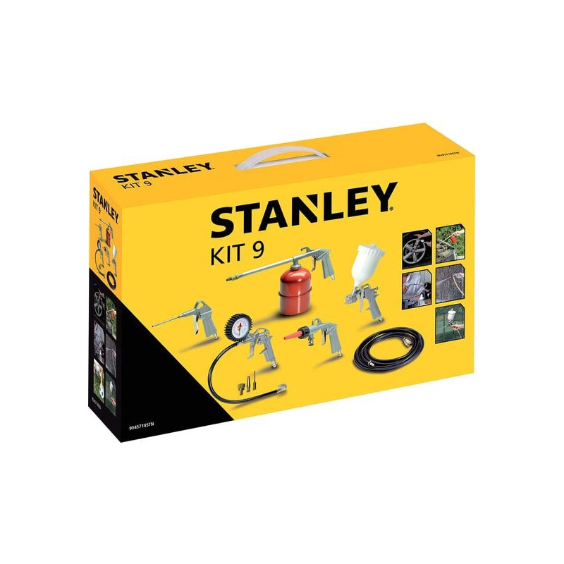Set di utensili pneumatici stanley kit9 per verniciatura e soffiaggio