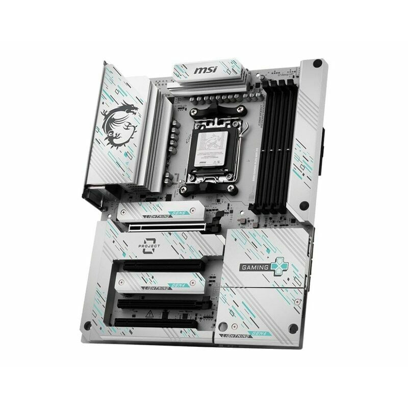 Scheda madre amd msi b850 gaming plus wifi pz am5 atx 4x ddr5 bianco