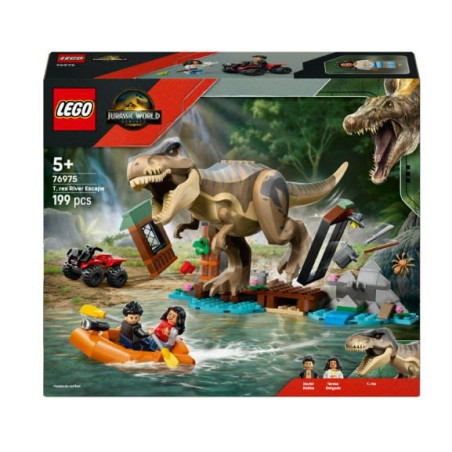 Set da gioco lego jurassic world t. rex fuga dal fiume multicolore
